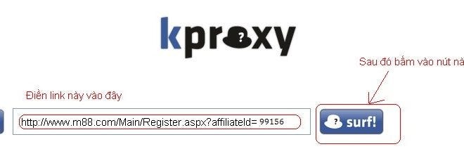 Cách vào M88 bằng Kproxy